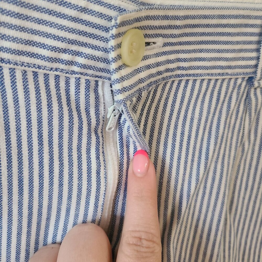 Preswick & Moore US Size 34 100% Cotton Blue White Striped 4.5" Inseam Shorts - Picture 4 of 13